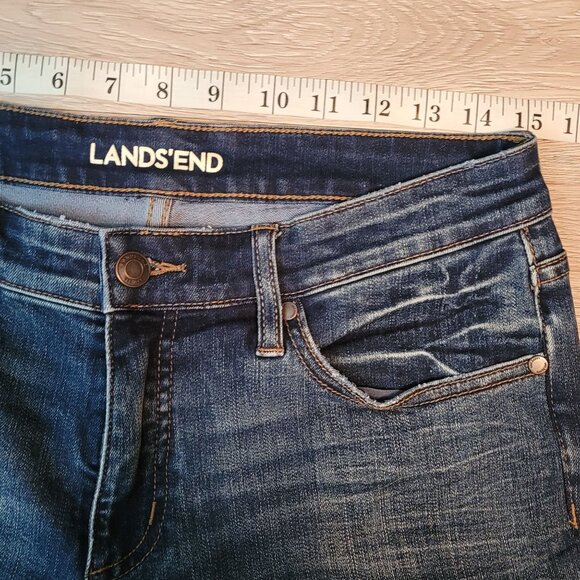 Lands End Jeans Size 6 True Straight Mid Rise Medium Light Wash Stretch Denim - Picture 6 of 10